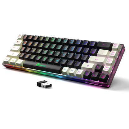 2.4G Wireless Gaming Keyboard 68 Keys Gaming Keyboard Rechargeable Backlit Anti-Ghosting No-Conflict Keyboard for PC