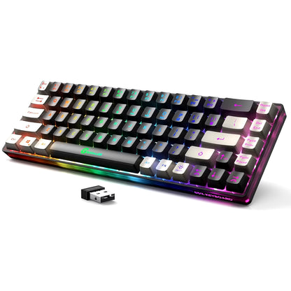 2.4G Wireless Gaming Keyboard 68 Keys Gaming Keyboard Rechargeable Backlit Anti-Ghosting No-Conflict Keyboard for PC