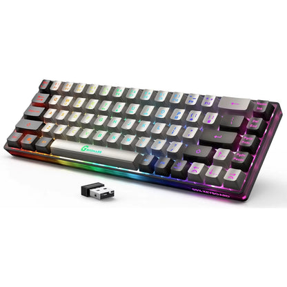 2.4G Wireless Gaming Keyboard 68 Keys Gaming Keyboard Rechargeable Backlit Anti-Ghosting No-Conflict Keyboard for PC